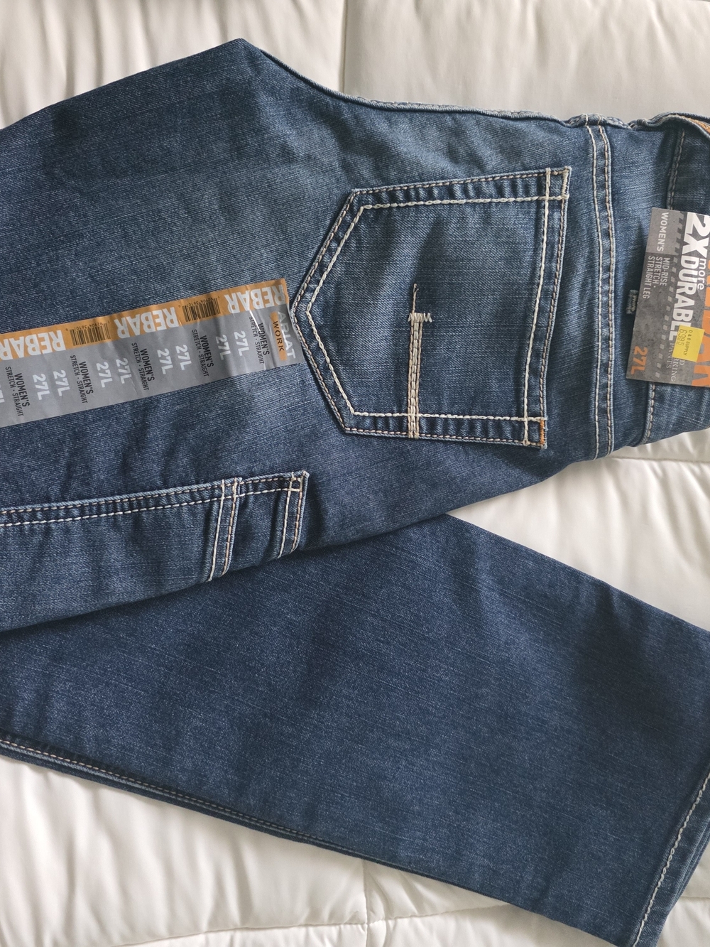 Women's Ariat Rebar Jeans. Mid-rise Stretch Straight Leg Brand New 27L